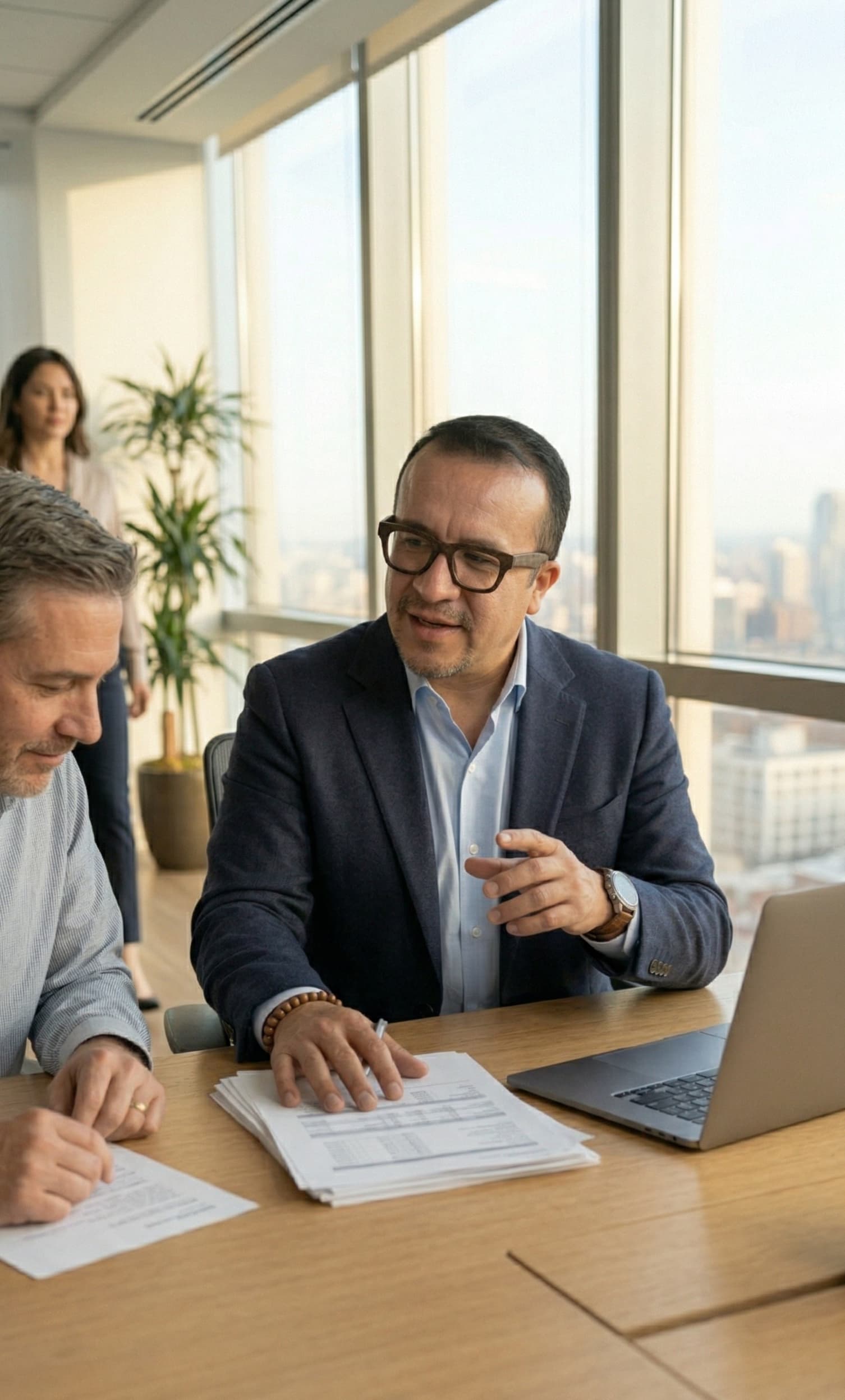 Jorge Hidalgo asesorando a un cliente